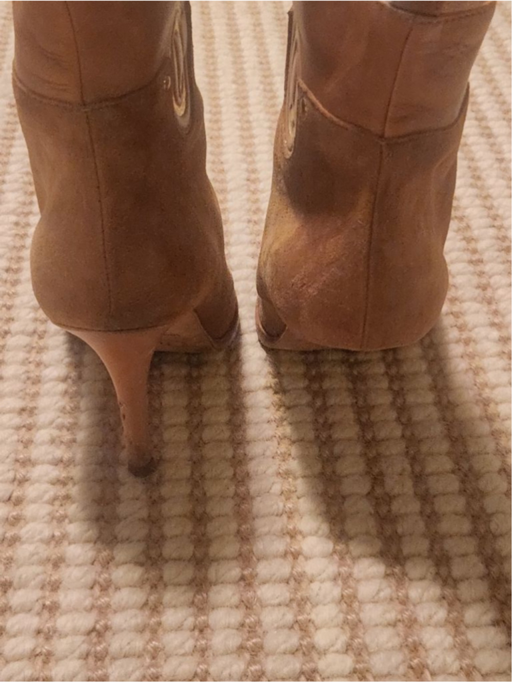 Women's Dior Brown Suede Ankle Boots with Gold Logo - Size 7.5 *Read Description - Picture 6 of 9